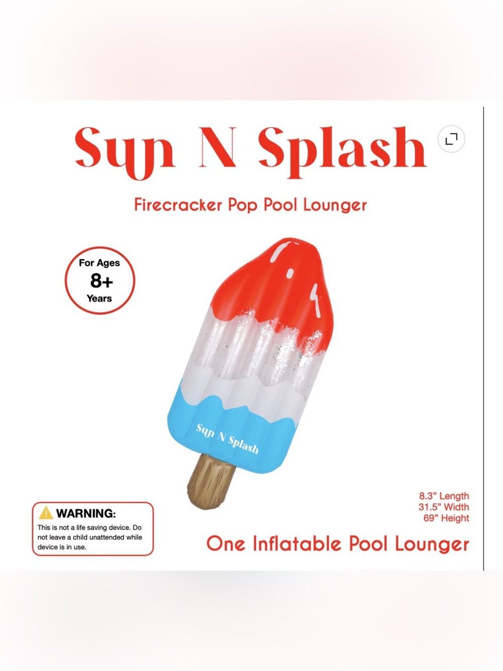Sun n Splash Firecracker Pop Pool Lounger